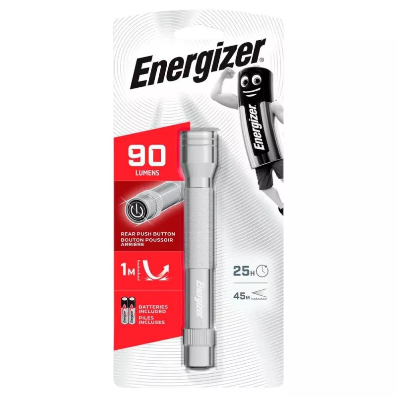 Linterna LED de metal 90 lúmenes plateado