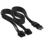 Corsair Cable premium con funda 2x 8 pines a 12V-2x6, para fuente de alimentación Type-4 – negro