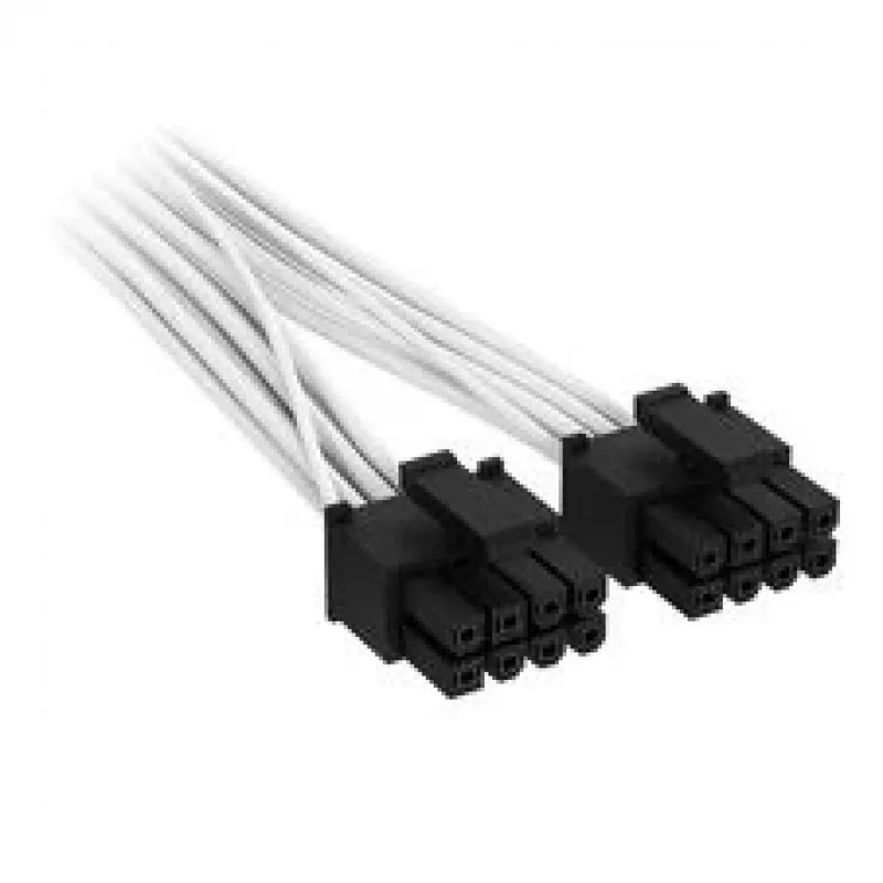 Corsair Cable premium con funda 2x 8 pines a 12V-2x6, para fuente de alimentación Type-4 – blanco