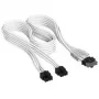 Corsair Cable premium con funda 2x 8 pines a 12V-2x6, para fuente de alimentación Type-5 – blanco