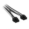 Corsair Cable premium con funda 2x 8 pines a 12V-2x6, para fuente de alimentación Type-5 – negro/blanco