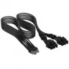 Corsair Cable premium con funda 12V-2x6 a 2x 6+2 pines PCIe, universal – negro