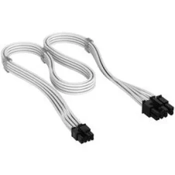 Corsair Cable PCIe de 6+2 pines premium con funda, para fuente de alimentación Type-5 – blanco