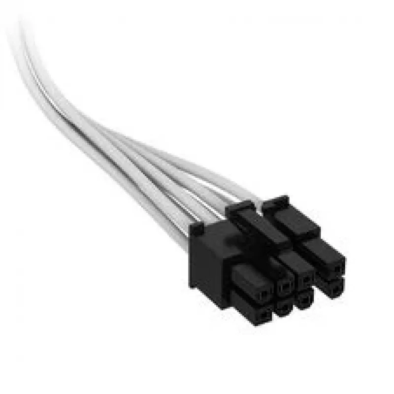 Corsair Cable PCIe de 6+2 pines premium con funda, para fuente de alimentación Type-5 – blanco