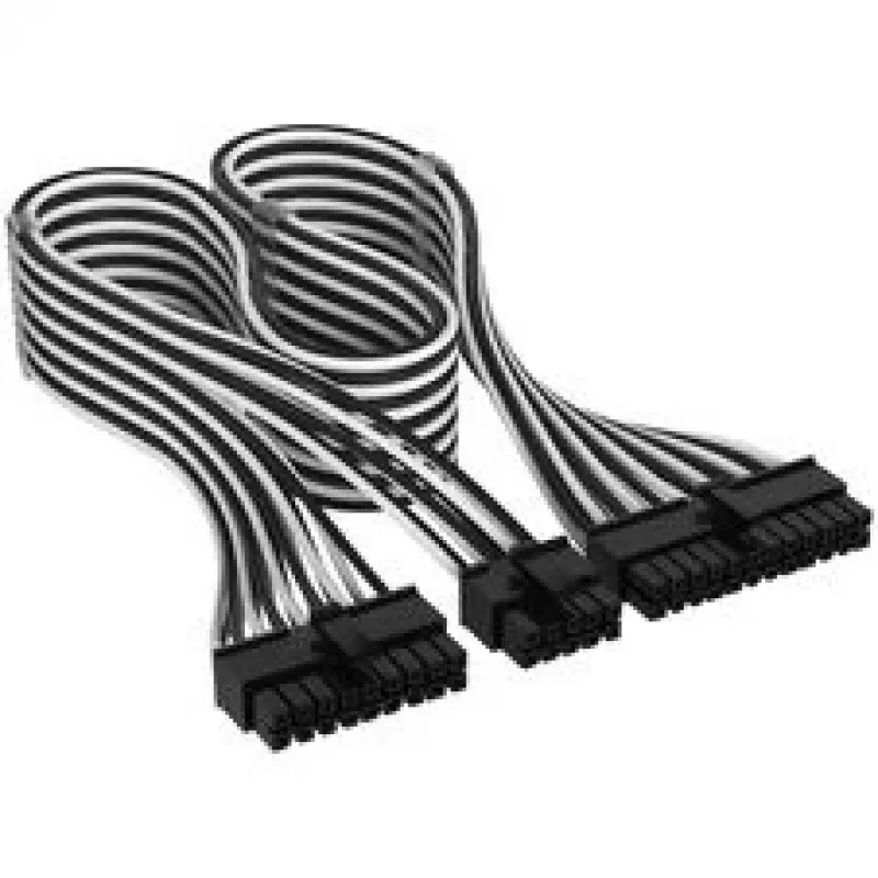 Set de cables Corsair, Type 4, DC Cable Starter Kit, con funda individual - negro / blanco