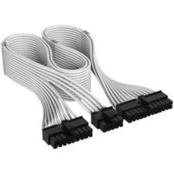 Cable Corsair, Type 4, conector de alimentación ATX para placa base, 24 pines, 610 mm, con funda individual - blanco
