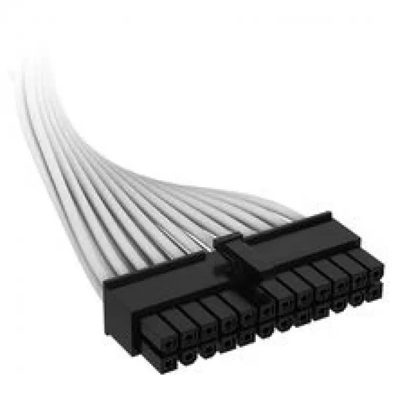 Cable Corsair, Type 4, conector de alimentación ATX para placa base, 24 pines, 610 mm, con funda individual - blanco