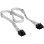 Cable Corsair, Type 4, conector de alimentación PCIe, 8 pines (6+2), 650 mm, con funda individual - blanco