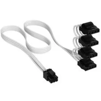 Cable Corsair, Type 4, conectores de alimentación PATA, 450 mm, 550 mm, 650 mm, 750 mm, con funda individual - blanco