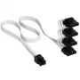 Cable Corsair, Type 4, conectores de alimentación PATA, 450 mm, 550 mm, 650 mm, 750 mm, con funda individual - blanco