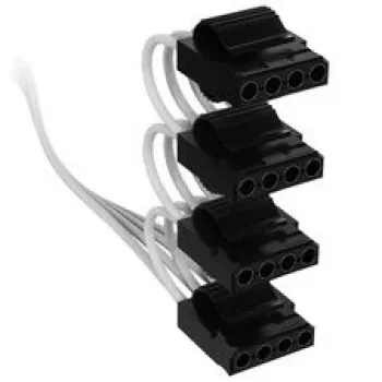 Cable Corsair, Type 4, conectores de alimentación PATA, 450 mm, 550 mm, 650 mm, 750 mm, con funda individual - blanco