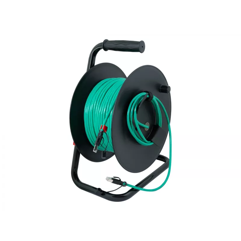 Tambor de cable de red Logilink verde CAT 6A S/FTP, 80 m | CQ3080S