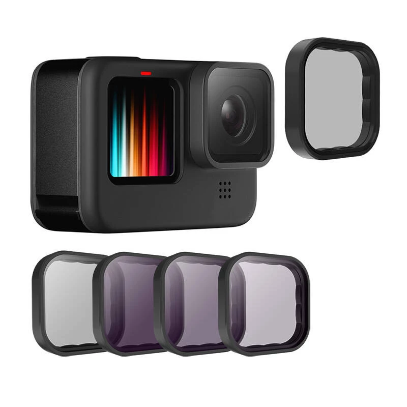 Set de filtros para cámara Telesin ND8 ND16 ND32 CPL – kit negro de 4 piezas