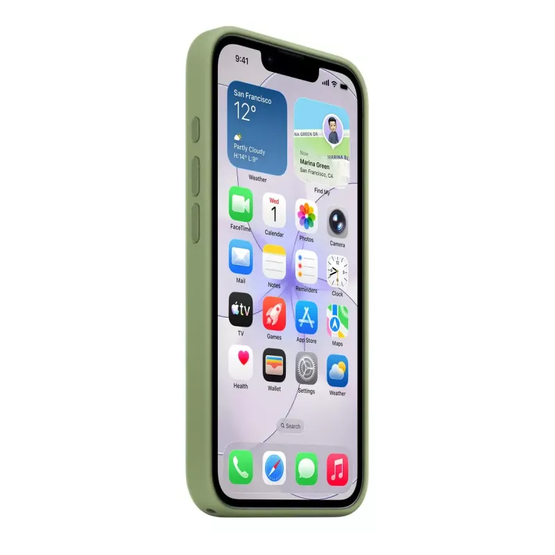 Funda protectora de silicona con MagSafe para Apple iPhone 17e — Light Moss, compatible con pantallas de 15,5 cm (6,1