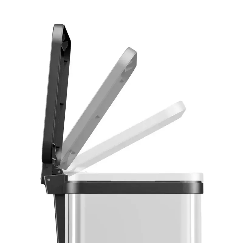 Cubo de basura rectangular de acero inoxidable Hailo Öko duo Plus M, 18 L de capacidad