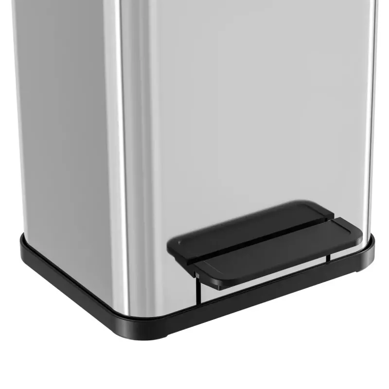 Cubo de basura rectangular de acero inoxidable Hailo Öko duo Plus M, 18 L de capacidad