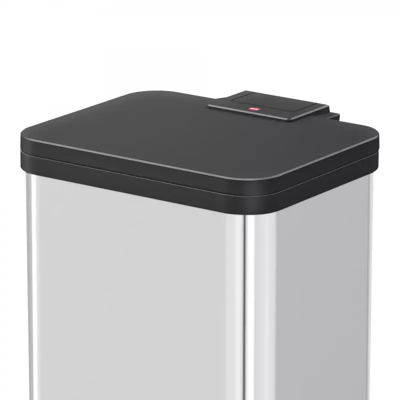 Cubo de basura rectangular de acero inoxidable Hailo Öko duo Plus M, 18 L de capacidad