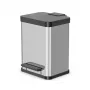 Cubo de basura rectangular de acero inoxidable Hailo Öko duo Plus M, 18 L de capacidad
