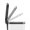 Cubo de basura rectangular de acero Hailo Öko duo Plus M 18 L, blanco