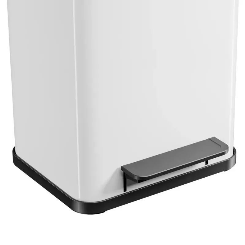 Cubo de basura rectangular de acero Hailo Öko duo Plus M 18 L, blanco