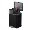 Cubo de basura Hailo Öko duo plus M 18 L rectangular acero negro