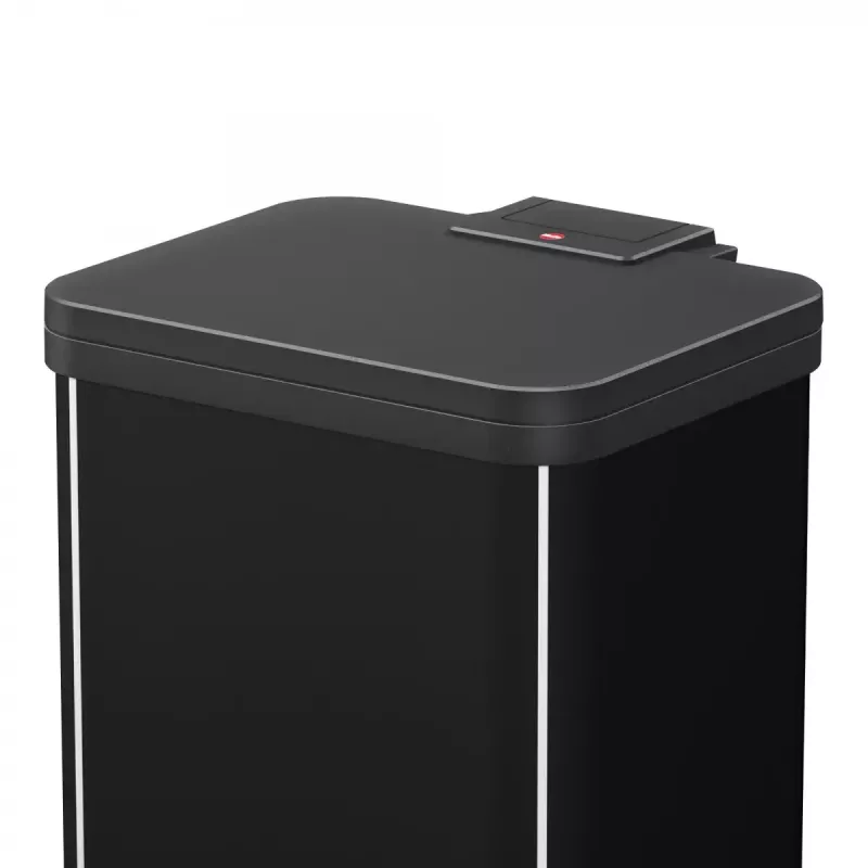 Cubo de basura Hailo Öko duo plus M 18 L rectangular acero negro