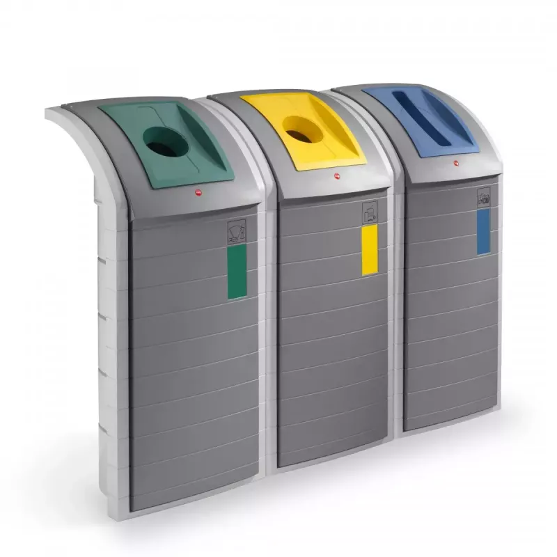 Cubo de basura Hailo ProfiLine WSB Design Plus XXXL — rectangular ABS gris, ancho 500 mm, fondo 470 mm, alto 110 mm
