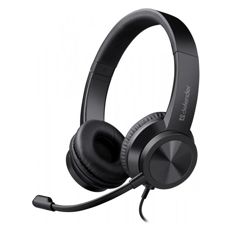 Auriculares con cable y micrófono DEFENDER tune 150 – negros, auriculares estéreo con cable
