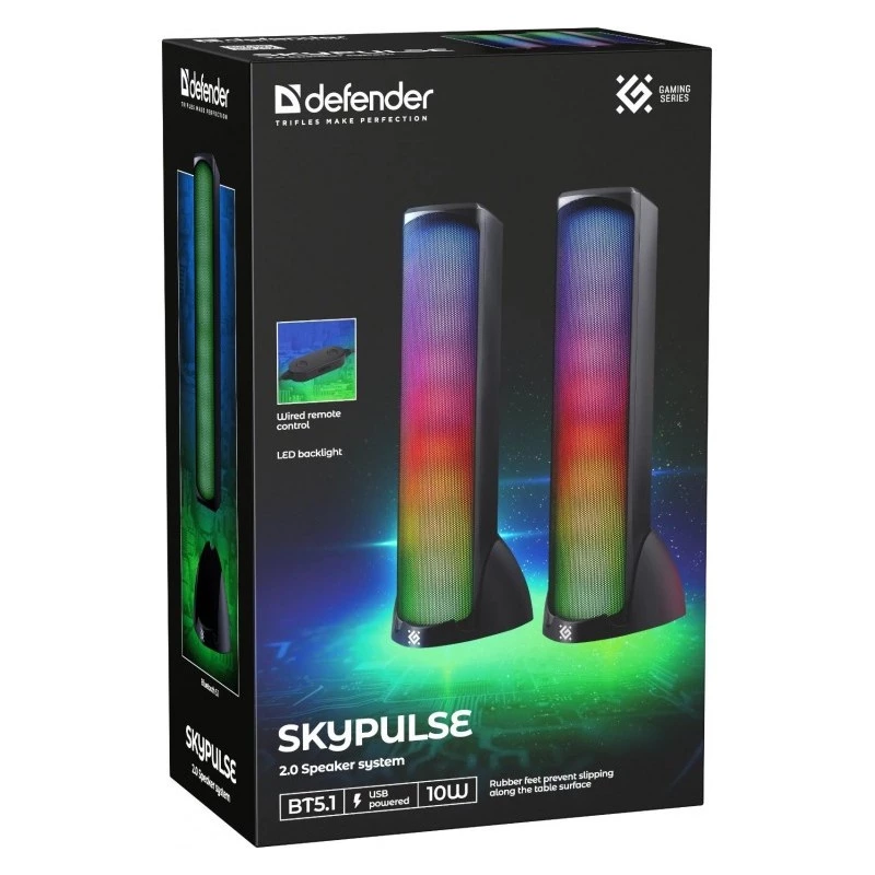 Defender Skypulse 2.0 Altavoces para PC, 60 W, Bluetooth, RGB