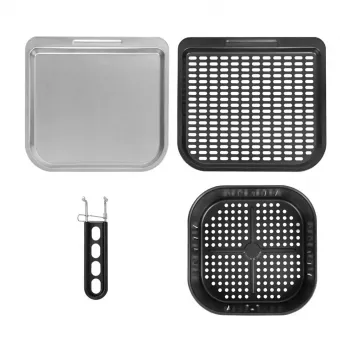 Freidora de aire GreenBlue GB950 1800W, 10 l de capacidad, 8 programas, panel táctil, temporizador, negra