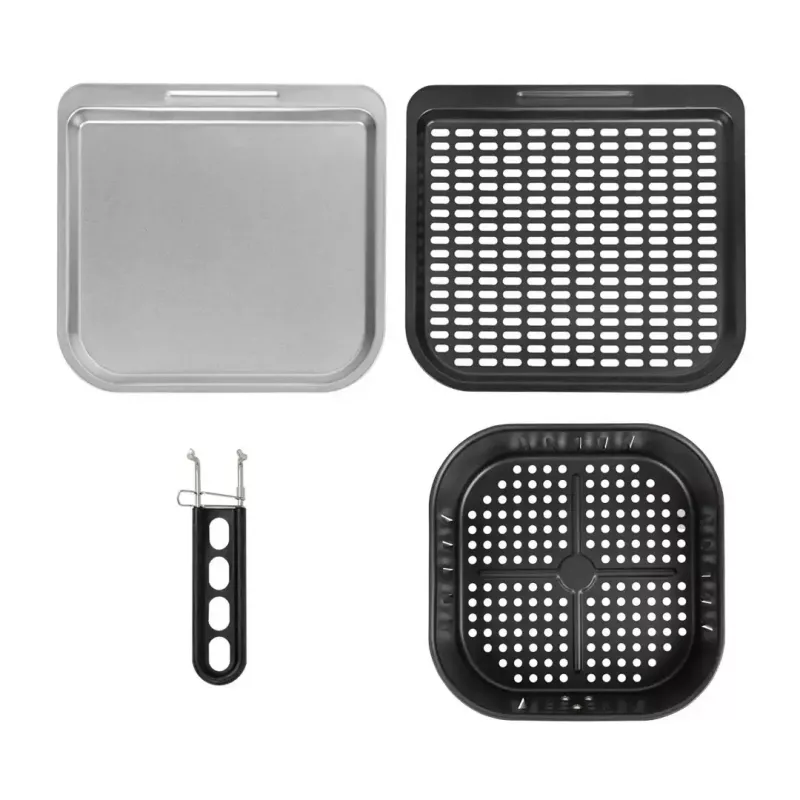Freidora de aire GreenBlue GB950 1800W, 10 l de capacidad, 8 programas, panel táctil, temporizador, negra
