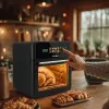 Freidora de aire GreenBlue GB950 1800W, 10 l de capacidad, 8 programas, panel táctil, temporizador, negra