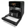 Freidora de aire GreenBlue GB950 1800W, 10 l de capacidad, 8 programas, panel táctil, temporizador, negra
