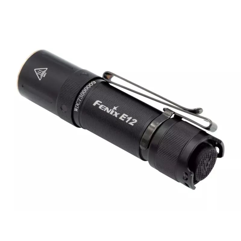 Linterna de mano Fenix E12 V2.0 negra LED aluminio IP68 50000h