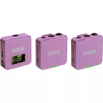 Micrófono lavalier inalámbrico Rode Wireless Go III lila 2,4 GHz diseño compacto