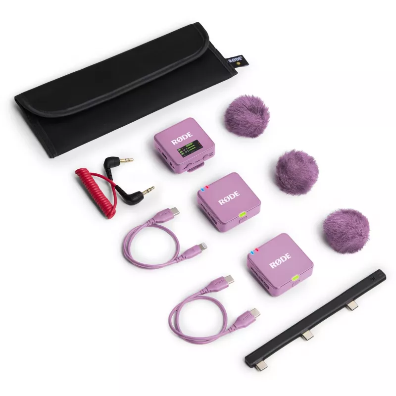 Micrófono lavalier inalámbrico Rode Wireless Go III lila 2,4 GHz diseño compacto