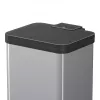 Cubo de basura rectangular de acero Hailo Öko duo Plus M 18 L, 2 compartimentos, plateado
