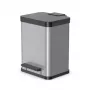 Cubo de basura rectangular de acero Hailo Öko duo Plus M 18 L, 2 compartimentos, plateado