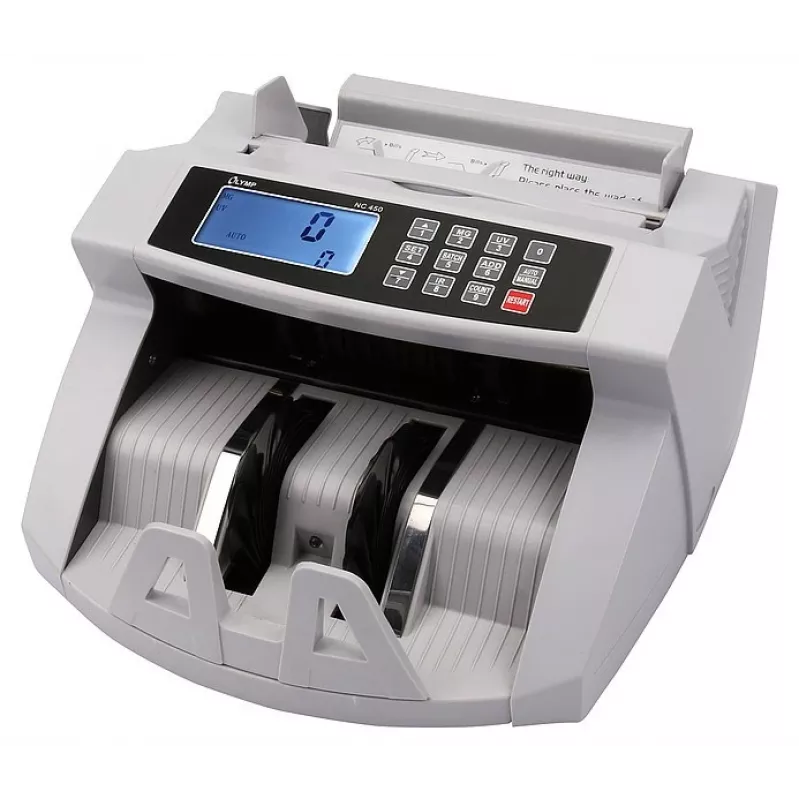 Máquina contadora de billetes Olympia NC 450 — 5,1 kg, LCD, 230 V, 75 W, 247×185×306 mm