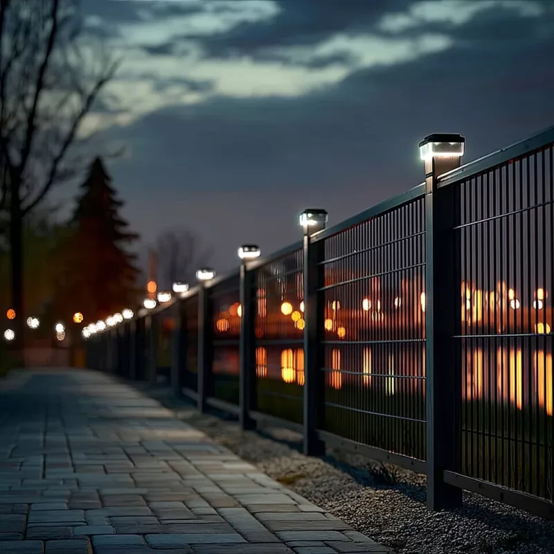 Luminaria solar LED para poste GreenBlue GB128 WW, 3200K blanco neutro, baldaquino, 100x100mm, negro