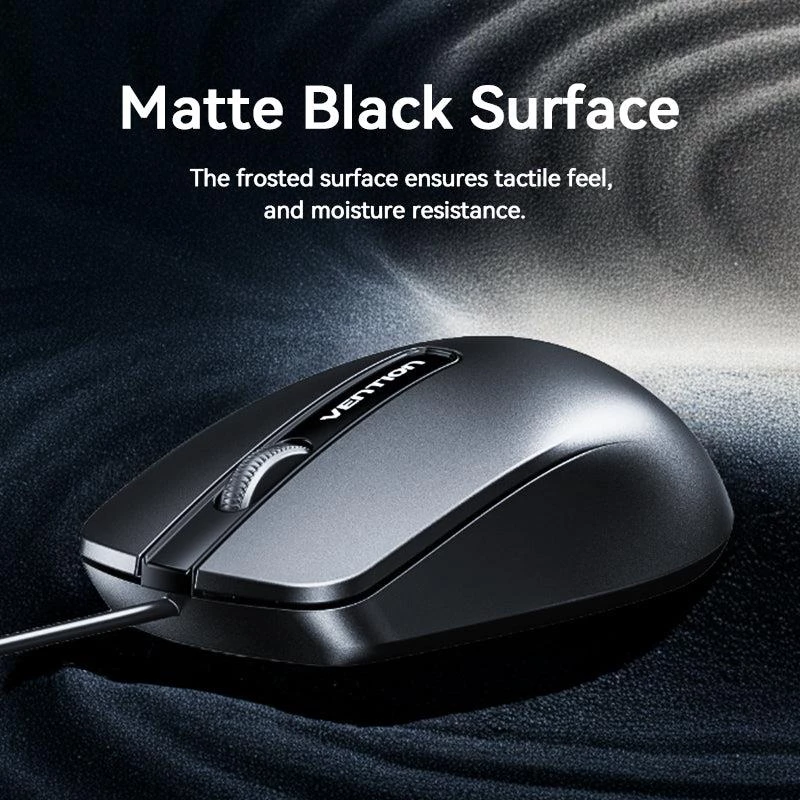 Ratón USB óptico negro Vention