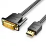 Cable HDMI a DVI 2M/SCHWARZ Abfbh Vention
