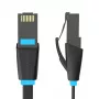 Cable de red plano UTP CAT6 Vention IBJBF RJ45 Ethernet 1000 Mbit/s 1 m negro