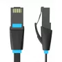 Cable de red plano UTP CAT6 Vention IBJBI RJ45 Ethernet 1000 Mbit/s 3 m negro