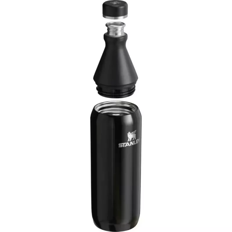 Stanley All Day Slim Botella térmica 0,6 L, acero inoxidable, negro, 10-12069-024