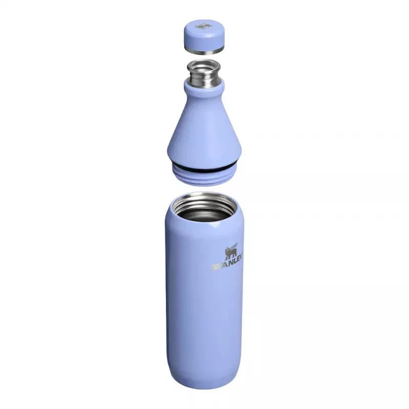 Botella térmica STANLEY All Day slim 0,6 l – acero inoxidable con aislamiento al vacío, azul hortensia