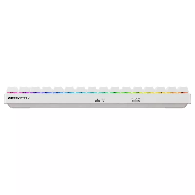 Teclado inalámbrico mecánico compacto Cherry XTRFY K33 75% QWERTZ alemán blanco USB + RF + Bluetooth RGB