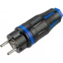 Conector macho con contacto de protección Bachmann Profi CEE7/7, engomado, IP54, negro / azul (BM0017347)