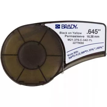 Etiqueta de impresora sin adhesivo Brady M21-375-C-342-YL, poliolefina, amarillo, 1,64 cm x 2,1 m