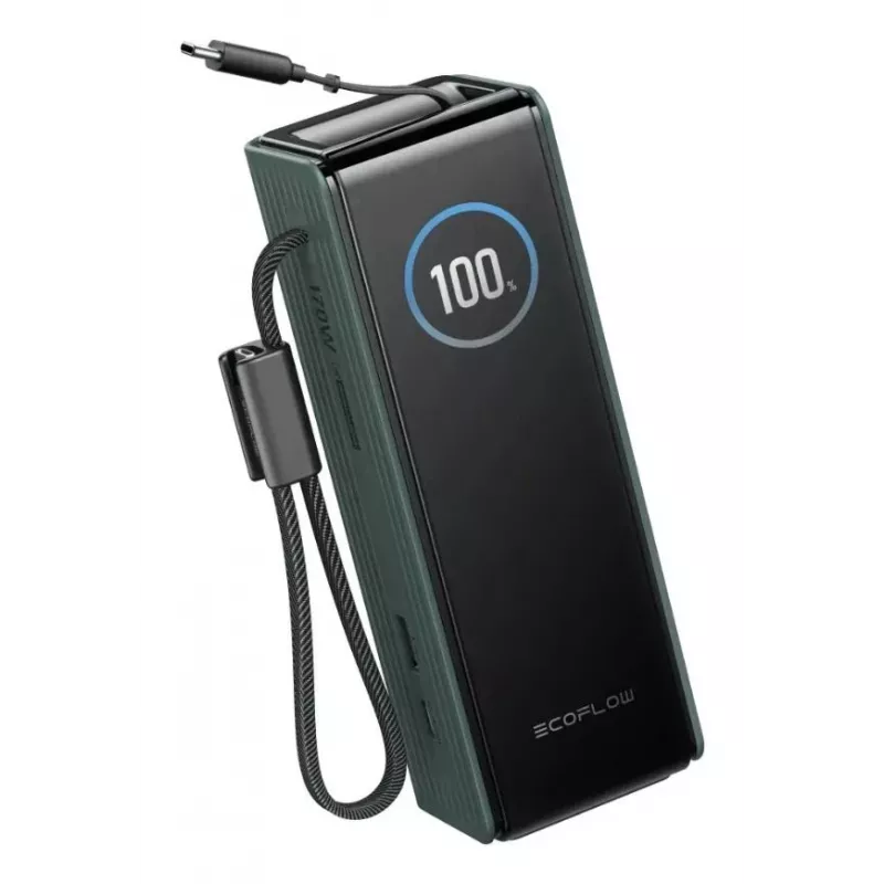 Batería externa EcoFlow RAPID 25000 mAh verde — 170 W de potencia total, 2× USB-C, 1× USB-A